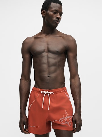 Abercrombie & Fitch Kratke kopalne hlače | rdeča barva: sprednja stran