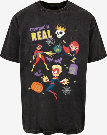 ABSOLUTE CULT Shirt ' Marvel - Creepin It Real' in Black: front
