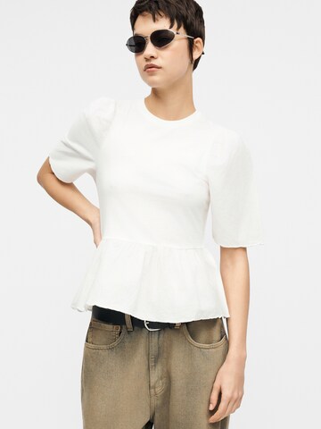 Tricou 'ONLVERONIKA' de la ONLY pe alb