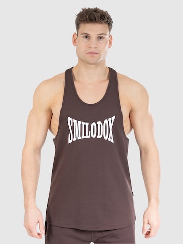 T-Shirt fonctionnel Smilodox en marron : devant