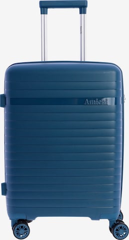 Amichi - Carrito 'AMICHI - Maleta Cabina 55x40x20- Maletas de Viaje - Maletas de Viaje Cabina Apta para Ryannair- Trolley Equipaje para Avion Resistente con 4 Ruedas de 360º y candado TSA' en azul: frente