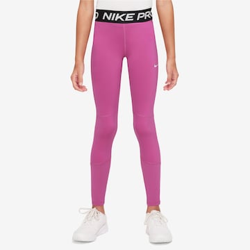 NIKE Skinny Sportovní kalhoty 'Pro' – pink: přední strana