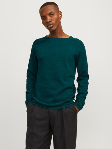 JACK & JONES Klasický střih Svetr 'JJEHill' – zelená: přední strana