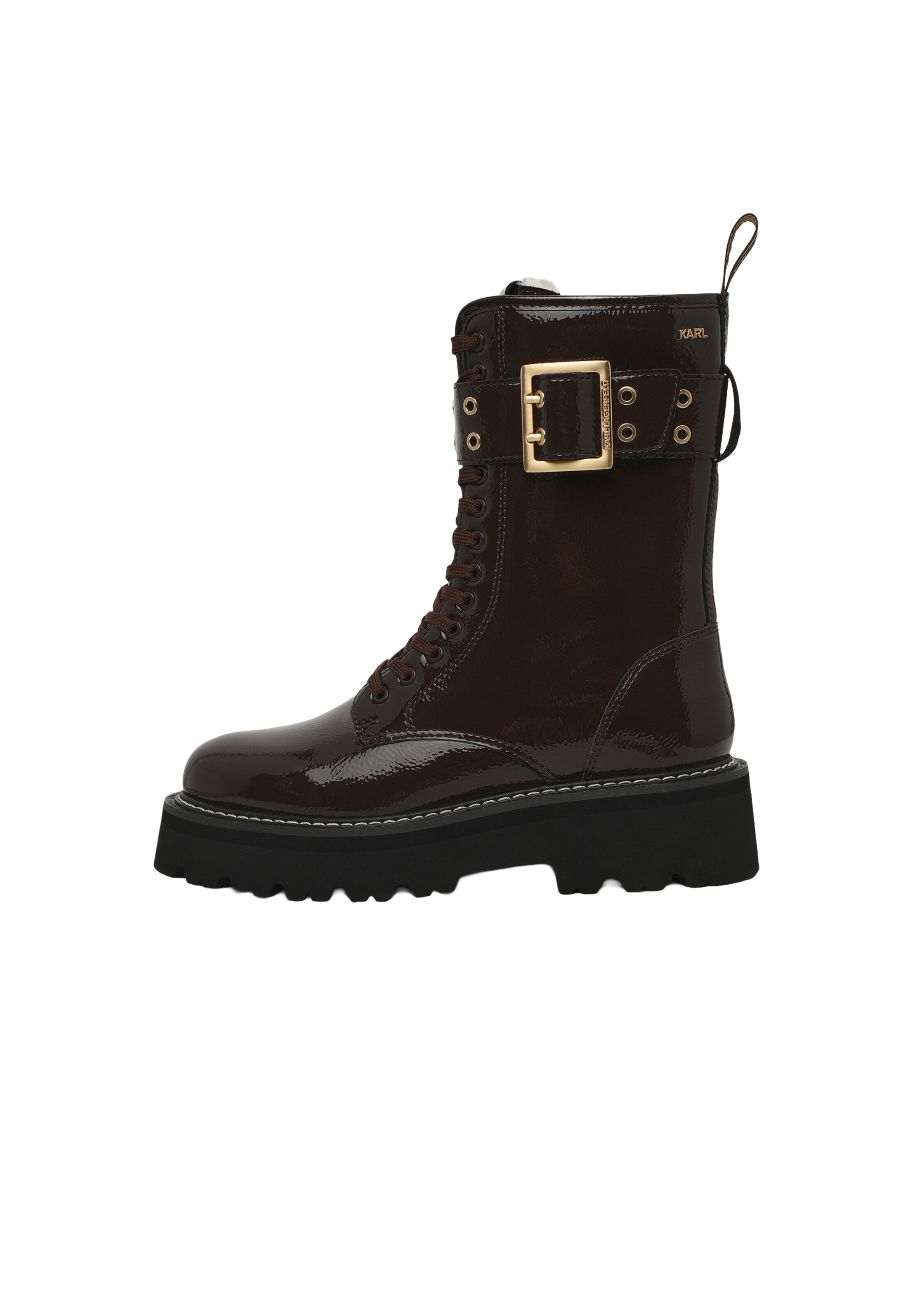 Stivaletto stringato di Karl Lagerfeld in marrone: frontale