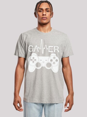 F4NT4STIC Shirt 'Gamer Heartbeat' in Grey: front