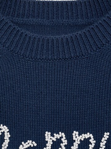MANGO KIDS Pullover 'HAPPY' i blå