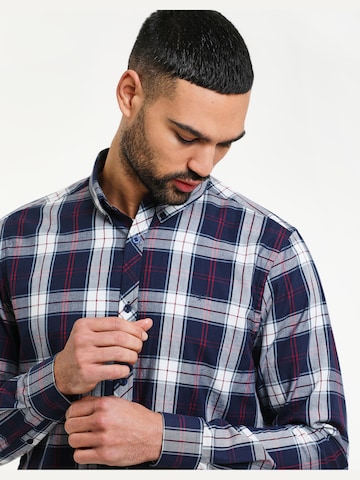 Threadbare Slim fit Button Up Shirt 'Luca' in Blue