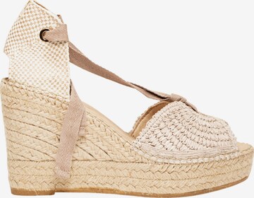 Alhamas - Sandalias 'Alpargata Cuña 10 cm' en gris: frente