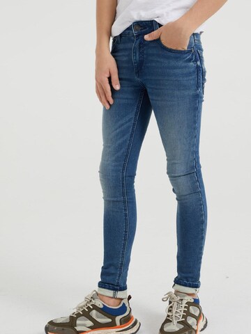 WE Fashion Skinny Jeans in Blauw: voorkant