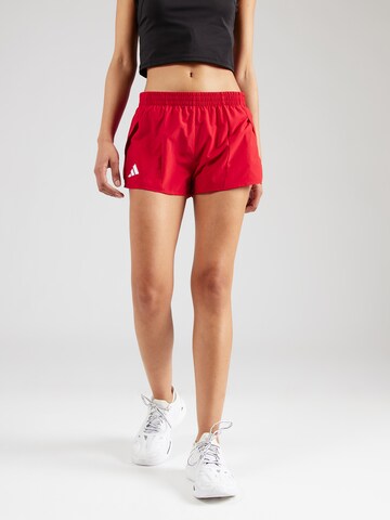 ADIDAS PERFORMANCE Slim fit Workout Pants 'Adizero' in Red: front