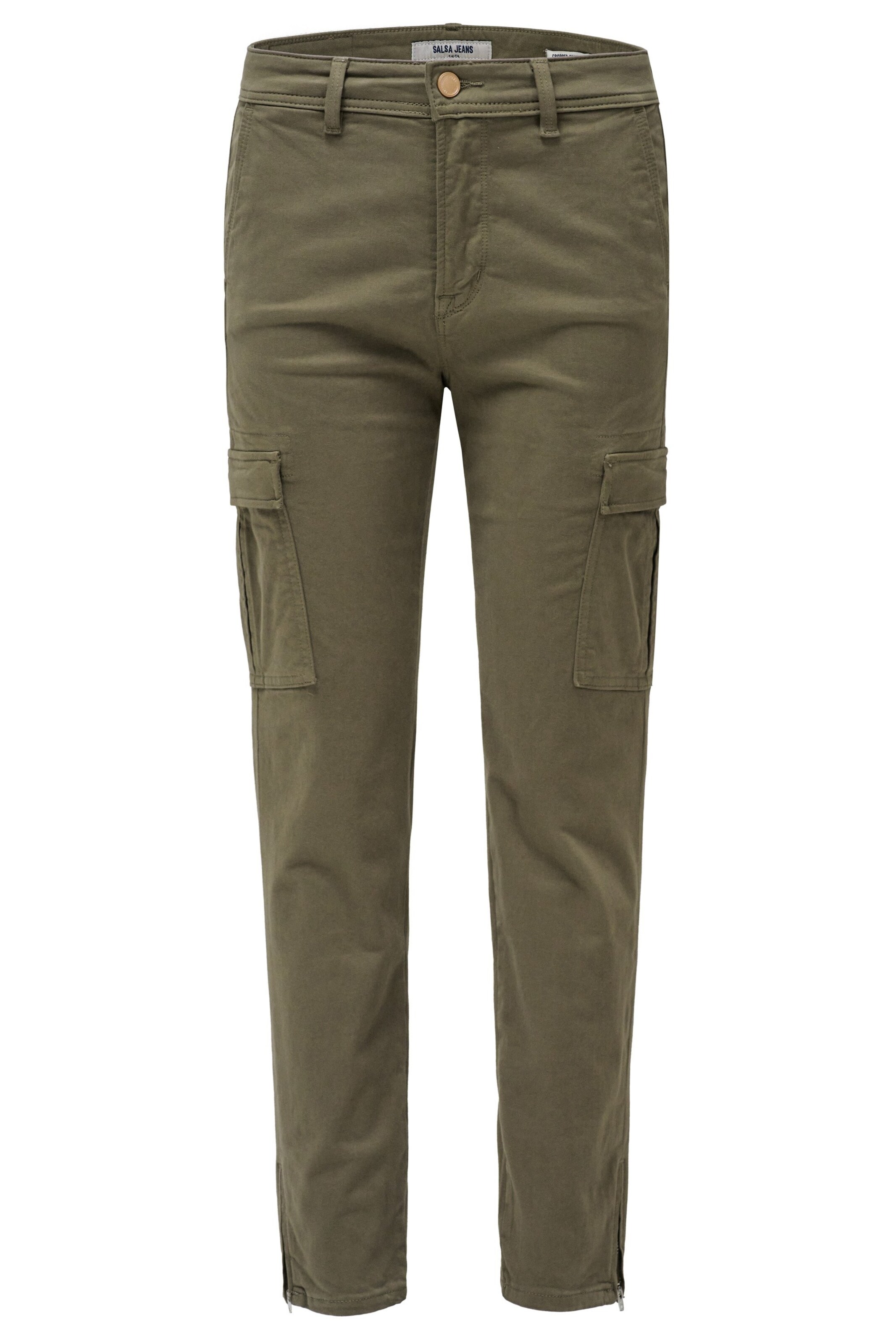 Salsa Jeans Skinny Cargojeans 'Faith' in Groen: voorkant