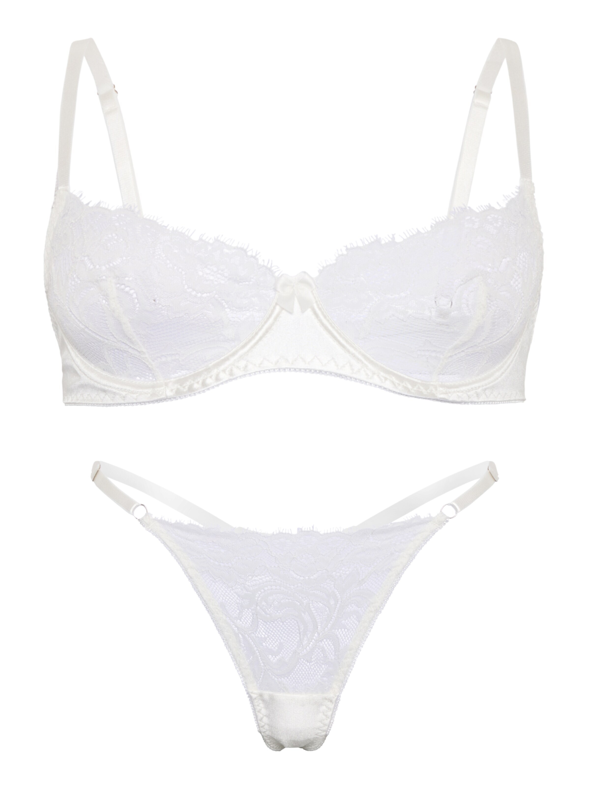 Orchibelle Bralette Underwear Sets in White: front