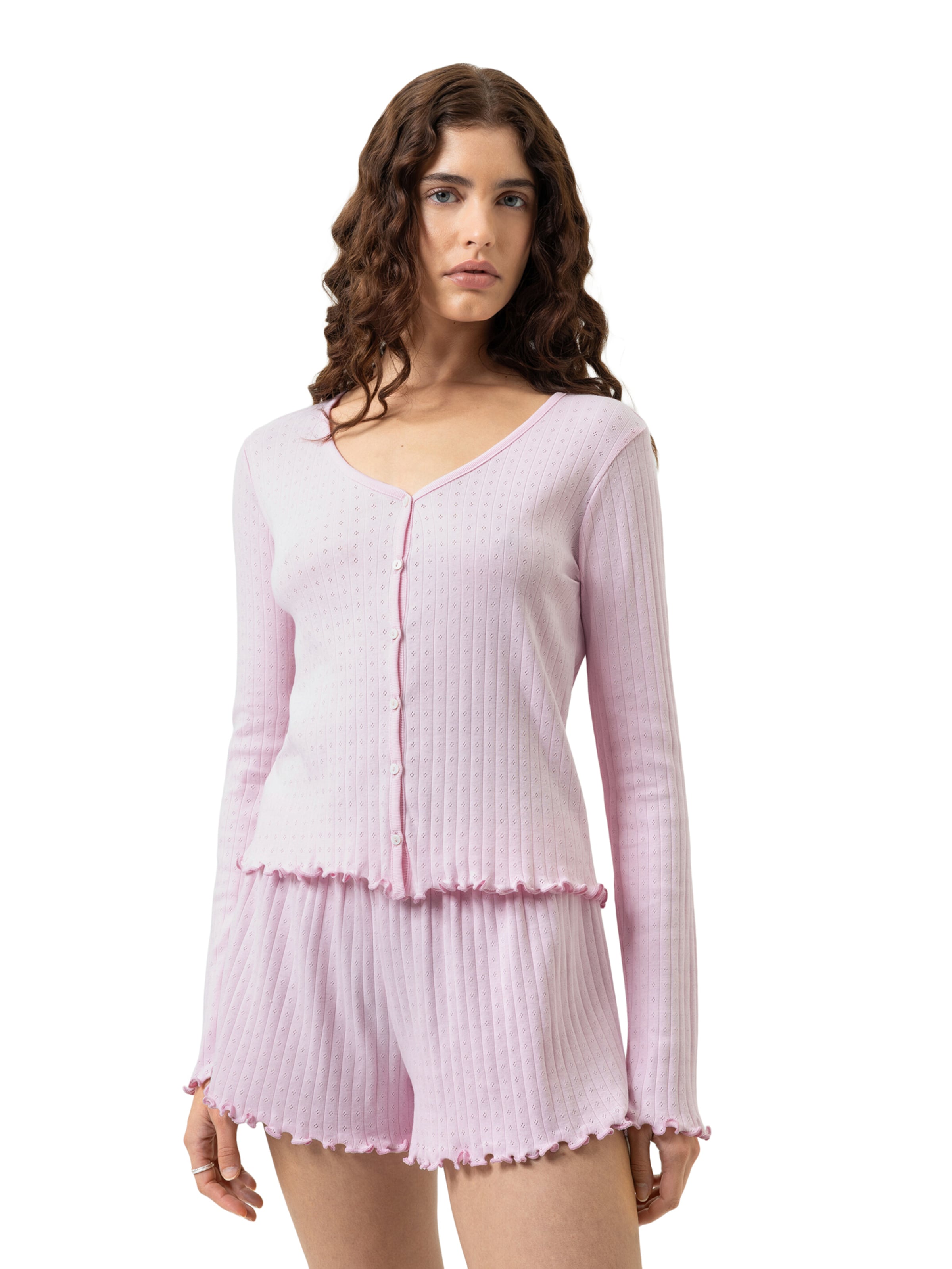Mey Pajama shirt 'Pointelle Dreams' in Pink