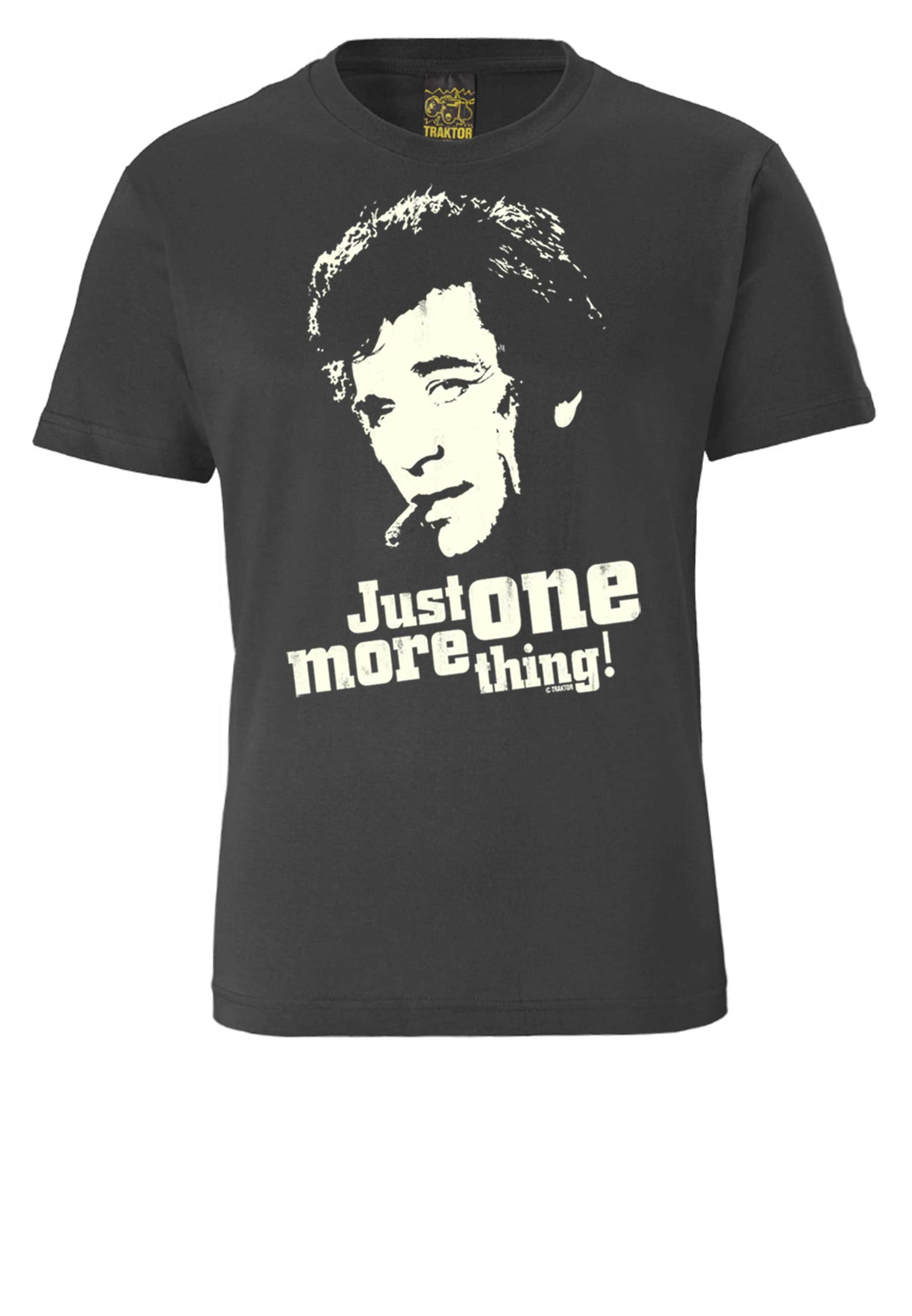 LOGOSHIRT T-Shirt 'Columbo - Just One More Thing' in Grau: Vorderseite