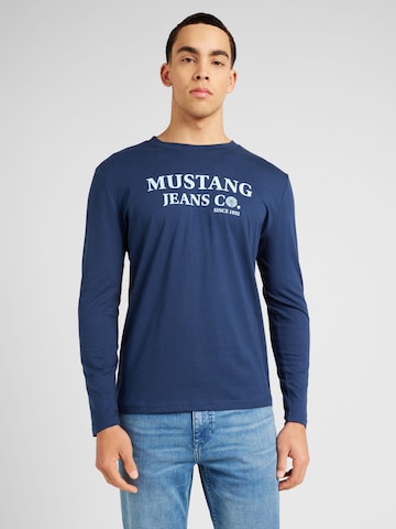 MUSTANG Shirt 'ASHEVILLE' in Blauw: voorkant
