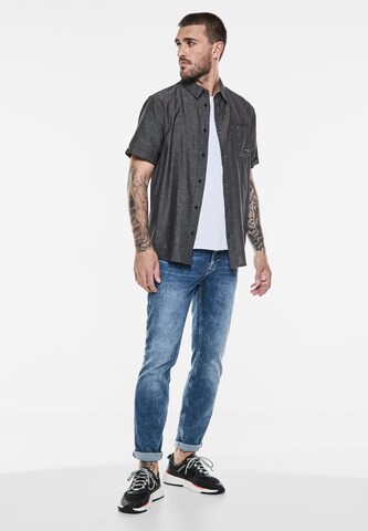 Street One MEN Regular Fit Hemd in Schwarz