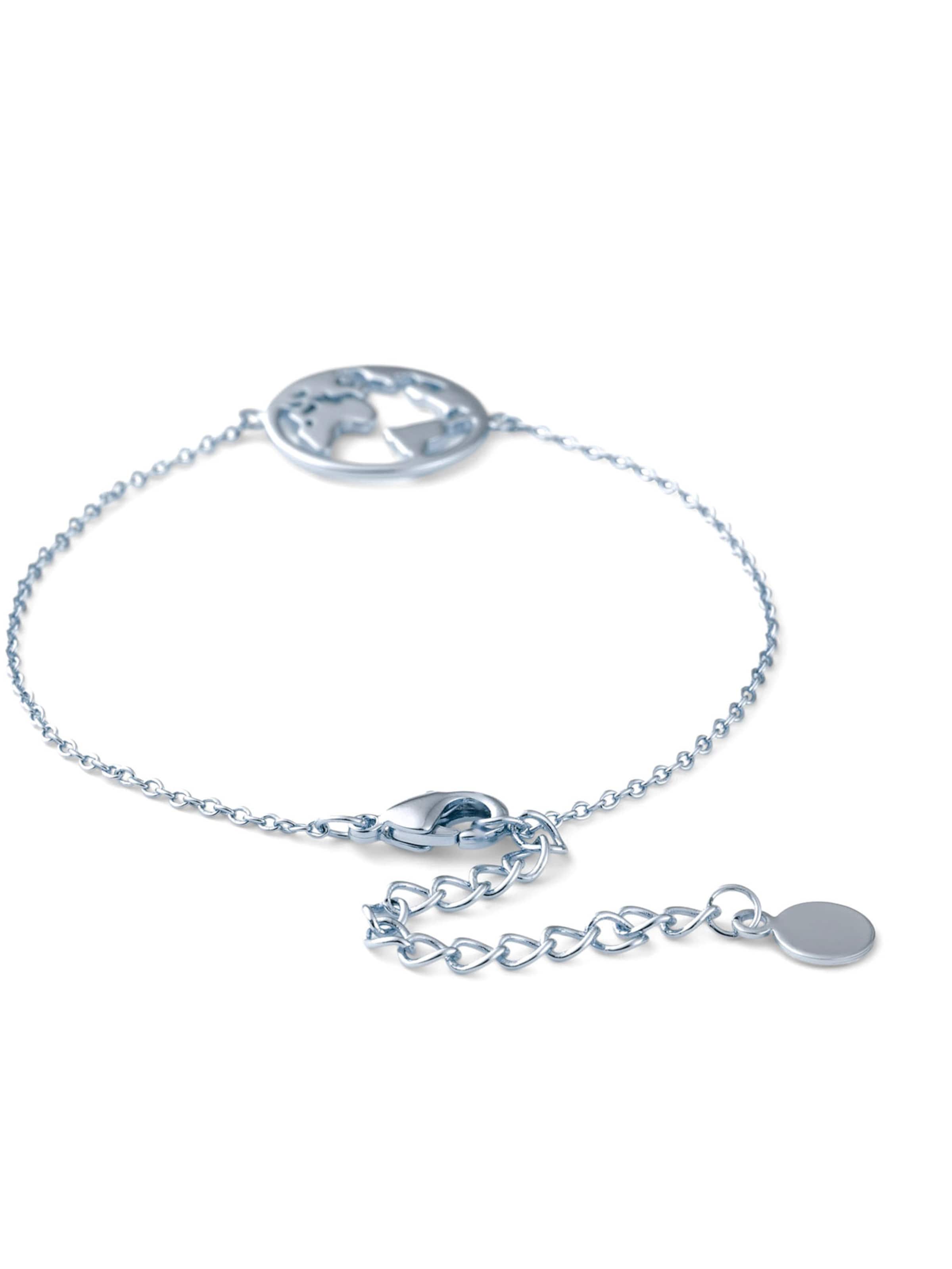 Heideman Armband 'Weltkarte' in Zilver