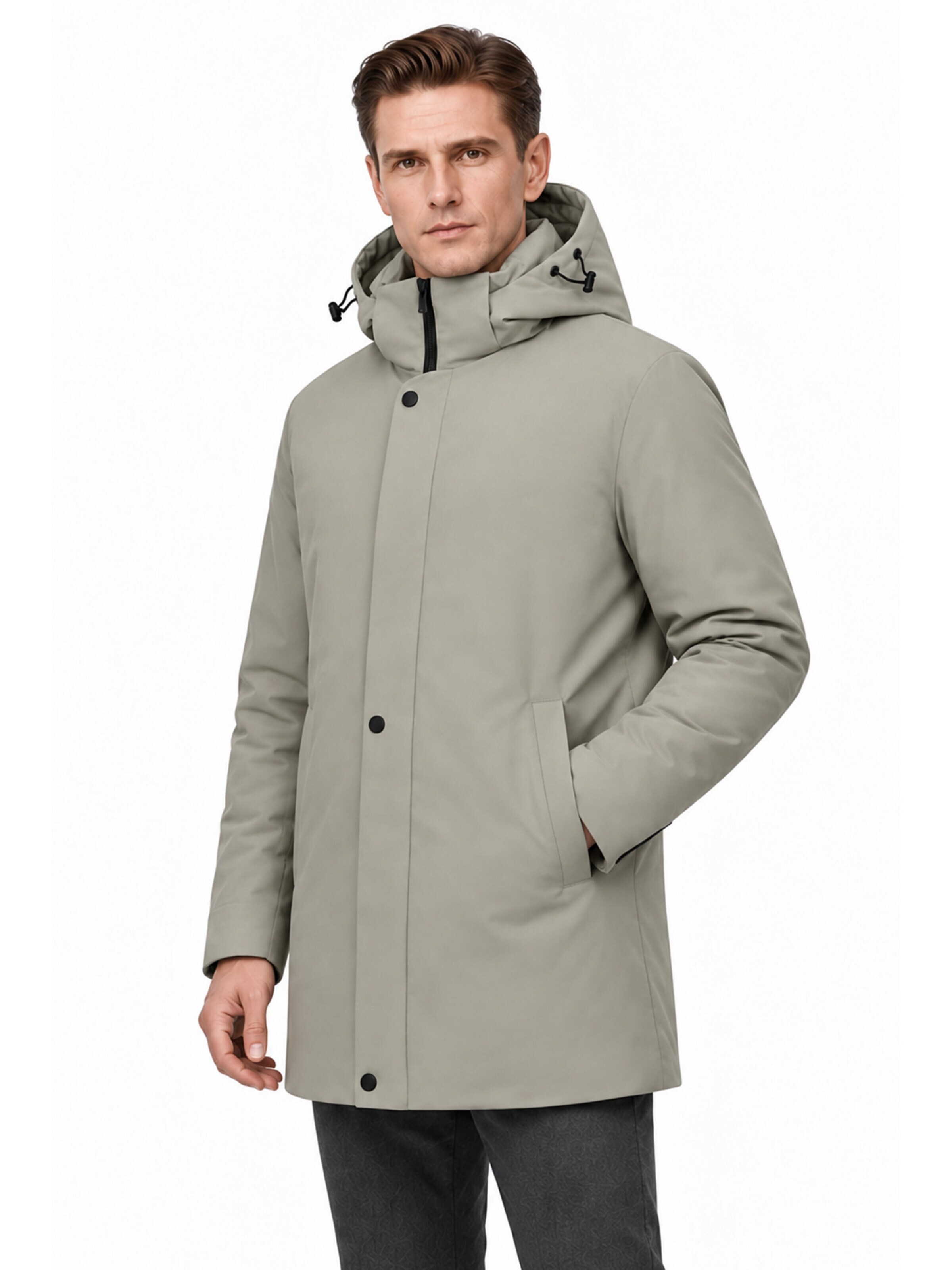 ALLTHEMEN Winter Jacket 'Nordlicht' in Green: front