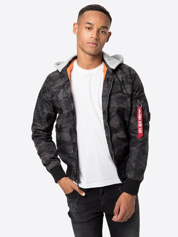 Veste mi-saison ALPHA INDUSTRIES en noir : devant