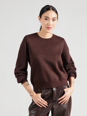 Pull-over 'BIR SOLID' NÜMPH en marron : devant