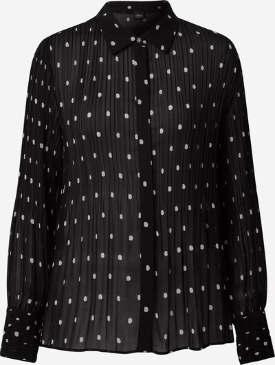 s.Oliver BLACK LABEL Blusa en negro / blanco, Vista del producto