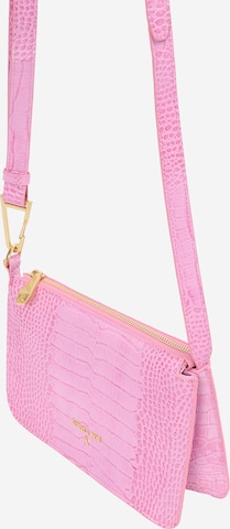 PATRIZIA PEPE Чанта за през рамо тип преметка в розово: отпред