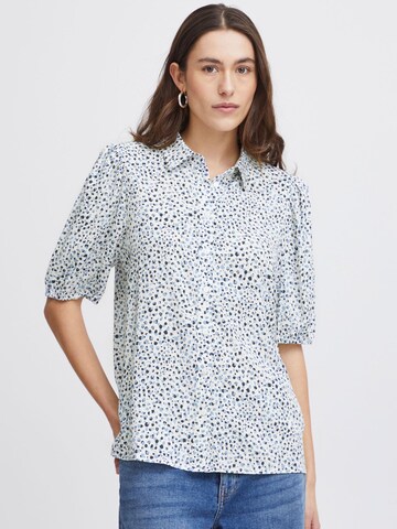 ICHI Bluse 'Aya' in Blau: Vorderseite