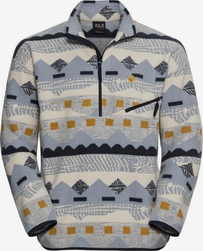 JACK WOLFSKIN Pullover 'Wombat' in rauchblau / gelb / weiß, Produktansicht