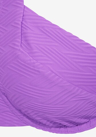 SUNSEEKER - Soutien de tecido Top de biquíni em roxo