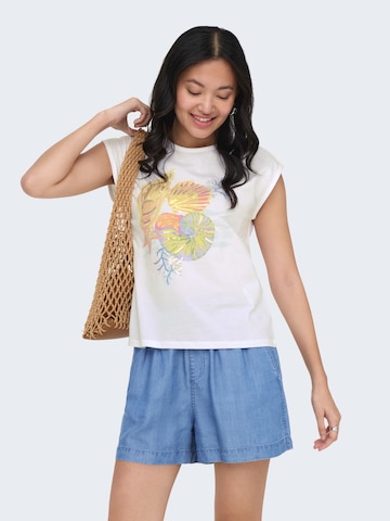 ONLY T-Shirt 'ONLELA' in Weiß: Vorderseite