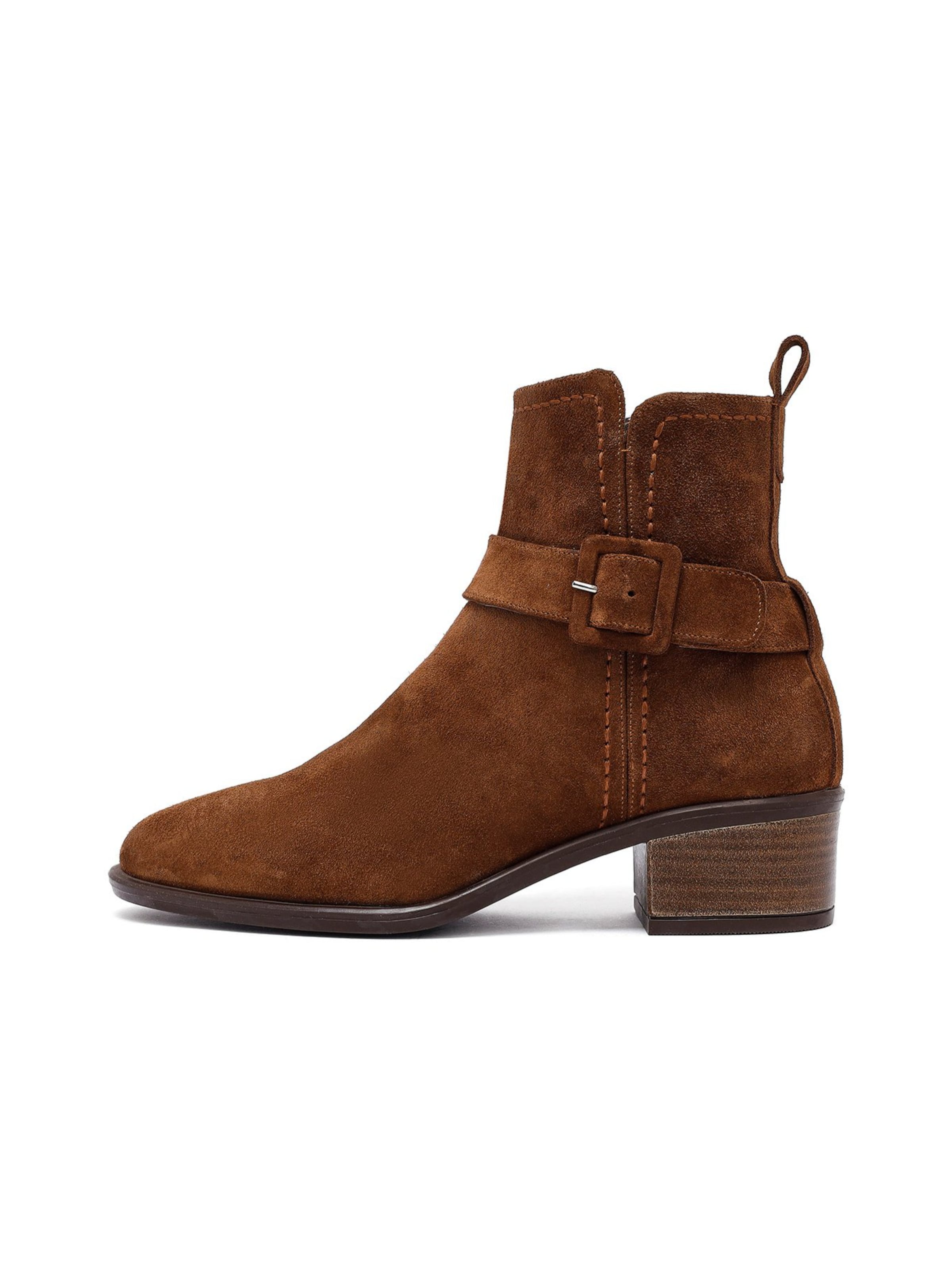 Derimod Enkellaarsje in Bruin: voorkant