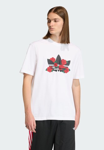 ADIDAS ORIGINALS Shirt 'Trefoil Series Roses' in White: front