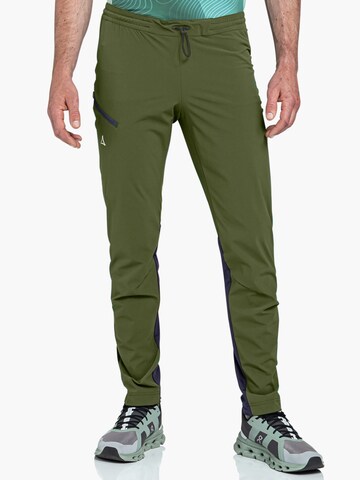 Schöffel - Slimfit Calças outdoor 'Hestad' em verde: frente