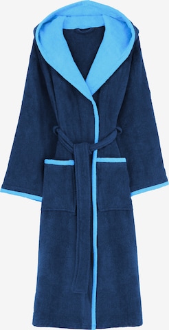 HOME AFFAIRE Long Bathrobe in Blue: front