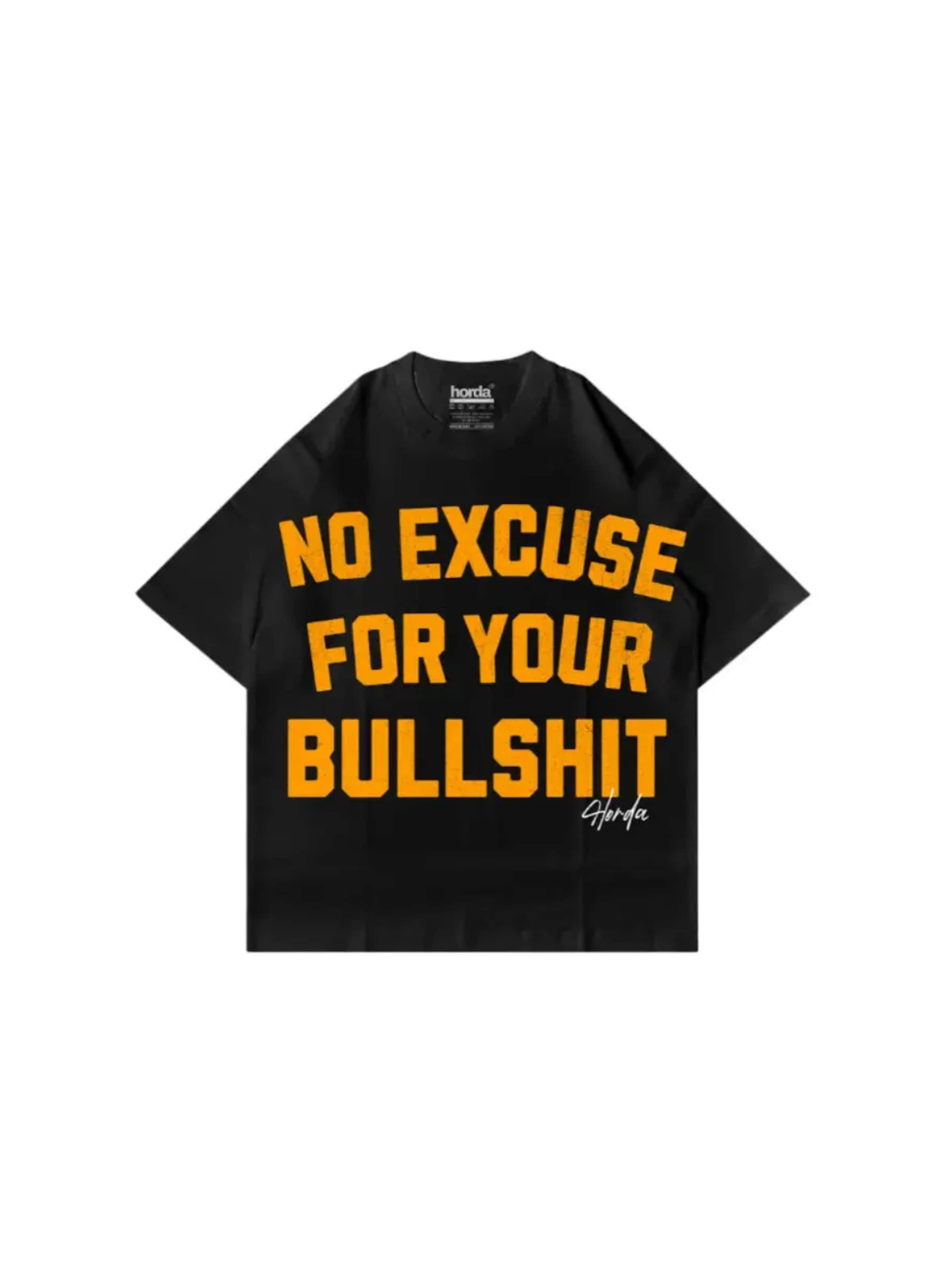 T-Shirt 'T-Shirt Boxy Fit Oversize "No Excuse" – Heavyweight 200g' Horda en gris : devant