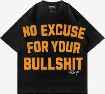 T-Shirt 'T-Shirt Boxy Fit Oversize "No Excuse" – Heavyweight 200g' Horda en gris : devant