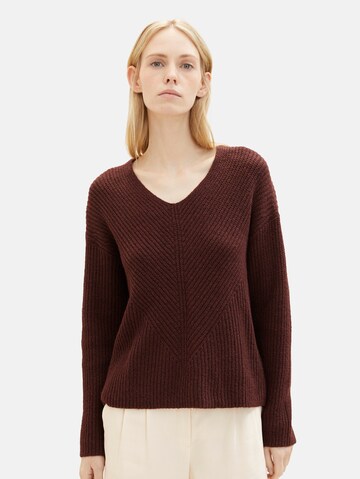 TOM TAILOR Sweater in Brown: front