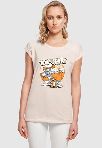 ABSOLUTE CULT Shirt 'Tom And Jerry - Baseball' in Roze: voorkant