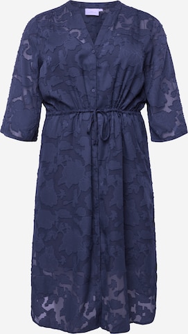 ONLY Carmakoma Платье-рубашка 'DELLAVINE' в Синий: спереди