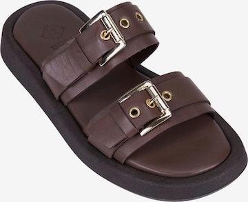 Desa Slippers 'Folien' in Brown: front