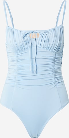 Love Triangle Shirt Bodysuit 'LEVITATE' in Blue: front