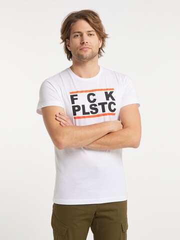 SOMWR T-Shirt 'FCK PLST' (GOTS) in Weiß: predná strana