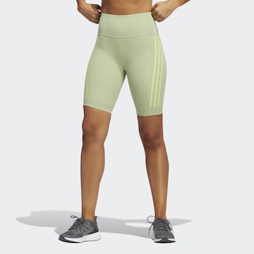 ADIDAS SPORTSWEAR Skinny Workout Pants 'Optime Trainicons' in Green: front
