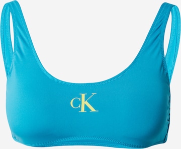 Calvin Klein Swimwear Bikini Top in Blue: front