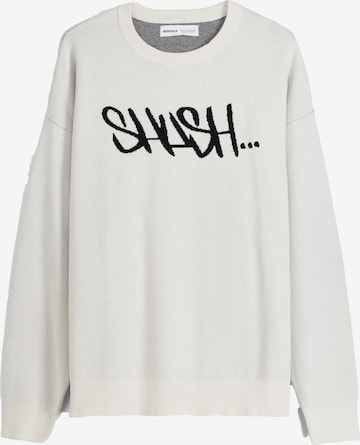 Bershka Sweater in White: front