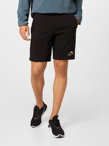 PUMA Regular Workout Pants in Black: front