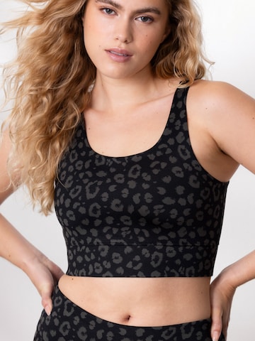 Hey Honey Sport bh 'Bustier' in Zwart: voorkant