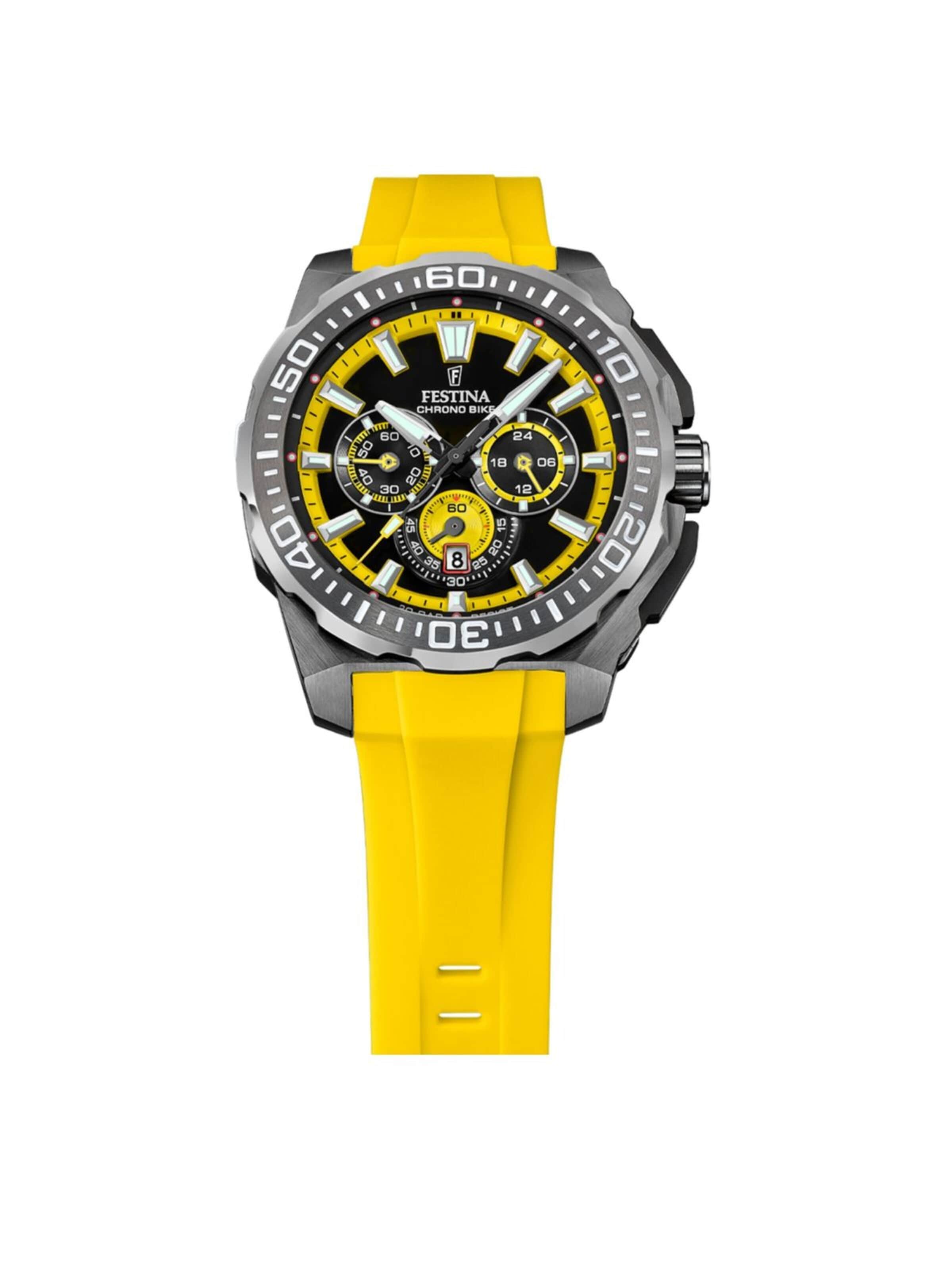Montre à affichage analogique 'Chrono Bike' FESTINA en jaune