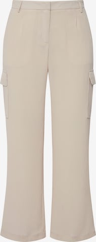 Ulla Popken Wide leg Cargobroek in Beige: voorkant