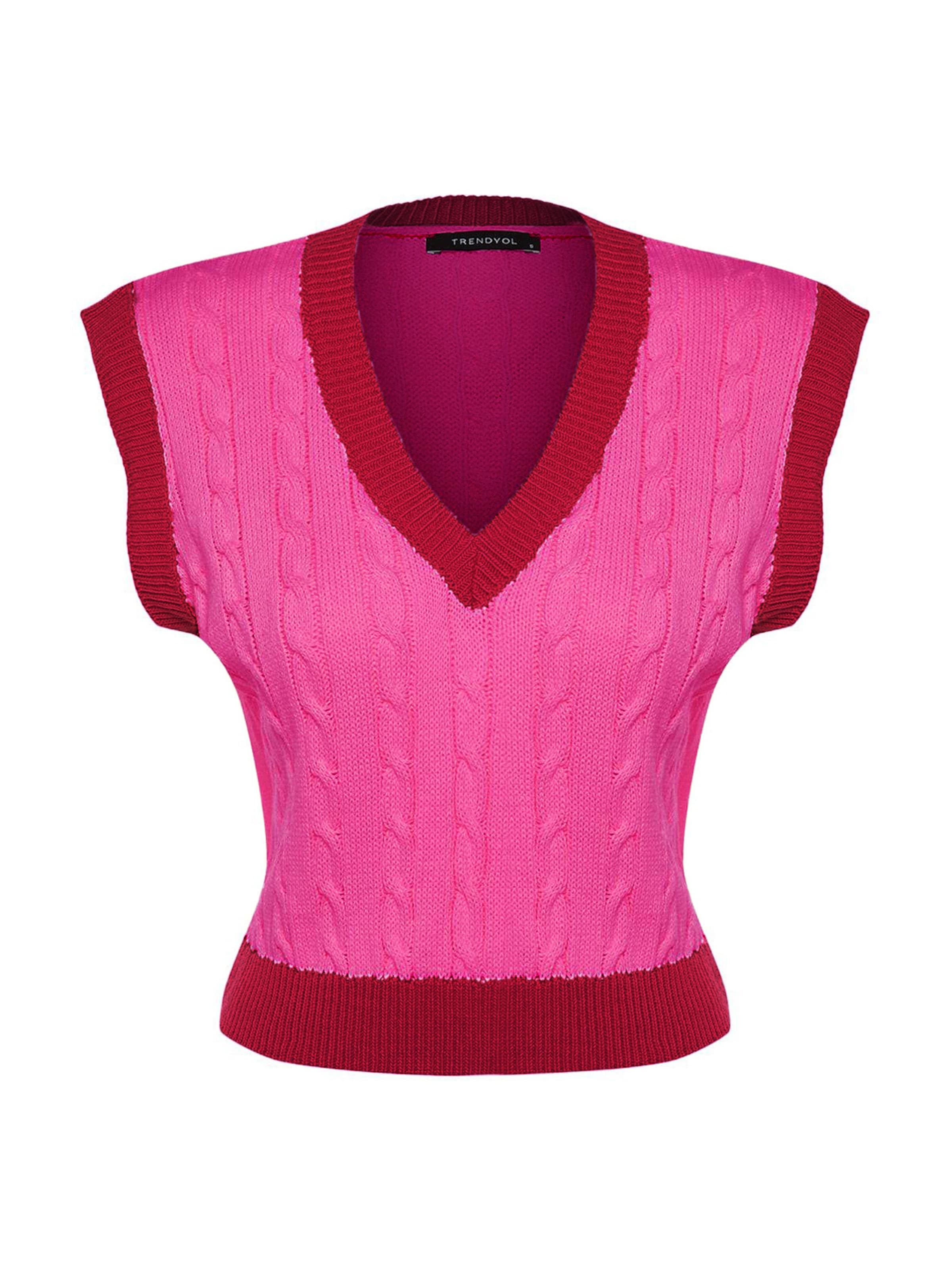Trendyol Strikvest i pink: forside